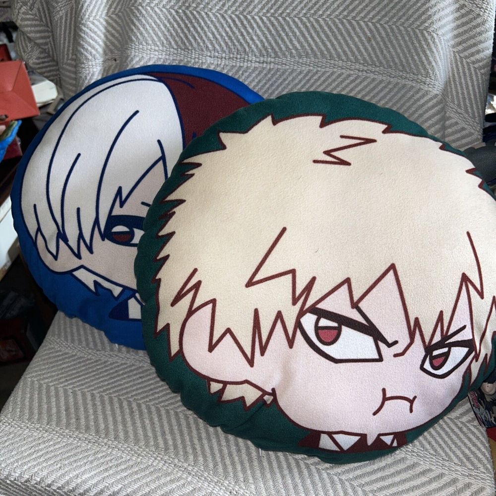 My Hero Academia Round Character Chibi‎ Anime MHA Pillow Lot Todoroki & Boku